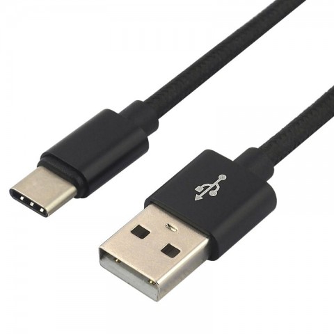 Kabelis USB - USB-C / Typ-C, pintas, 0.3m greitam įkrovimui iki 3A