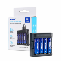 Kroviklis  AA / AAA Li-ion 1.5V / NiMH Xtar L4 + Xtar R6 / AA 1.5V Li-ion 2500mAh akumuliatoriai 4 vnt.