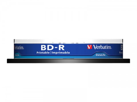 VERBATIM BD-R 25GB 6X Jewel Box, BLU RAY disc PRINTABLE 10vnt