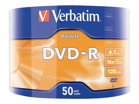 VERBATIM DVD+R 4.7GB 16X 50pack matte silver/AZO cake box